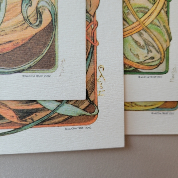 Art Nouveau Alphonse Mucha Menu Cards Set (4) ~ Elegant ~ Moët & Chandon Ad - Picture 10 of 16